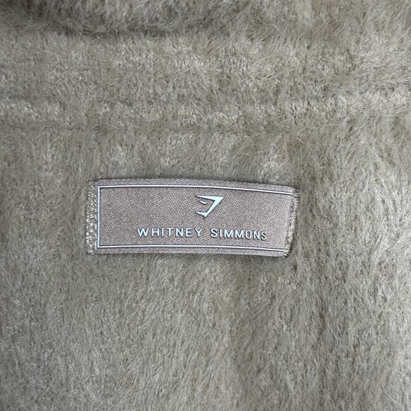GYMSHARK x WHITNEY SIMMONS Eyelash Knit Jacket Cement Brown Tan Sz M {3W37} - Picture 5 of 7